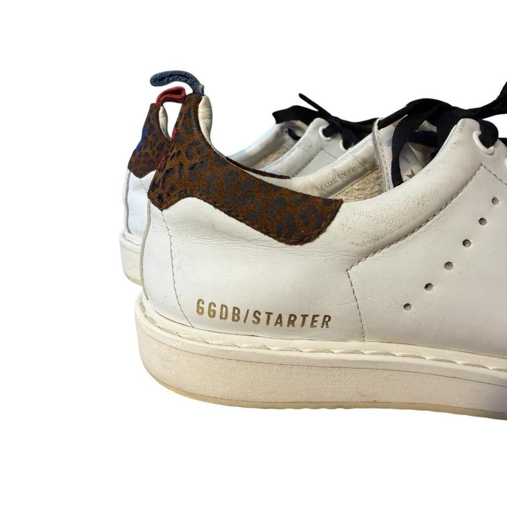 Golden Goose Starter Sneaker Brown Leopard Print Heel Tab Women size 38 US 8 - Picture 4 of 10